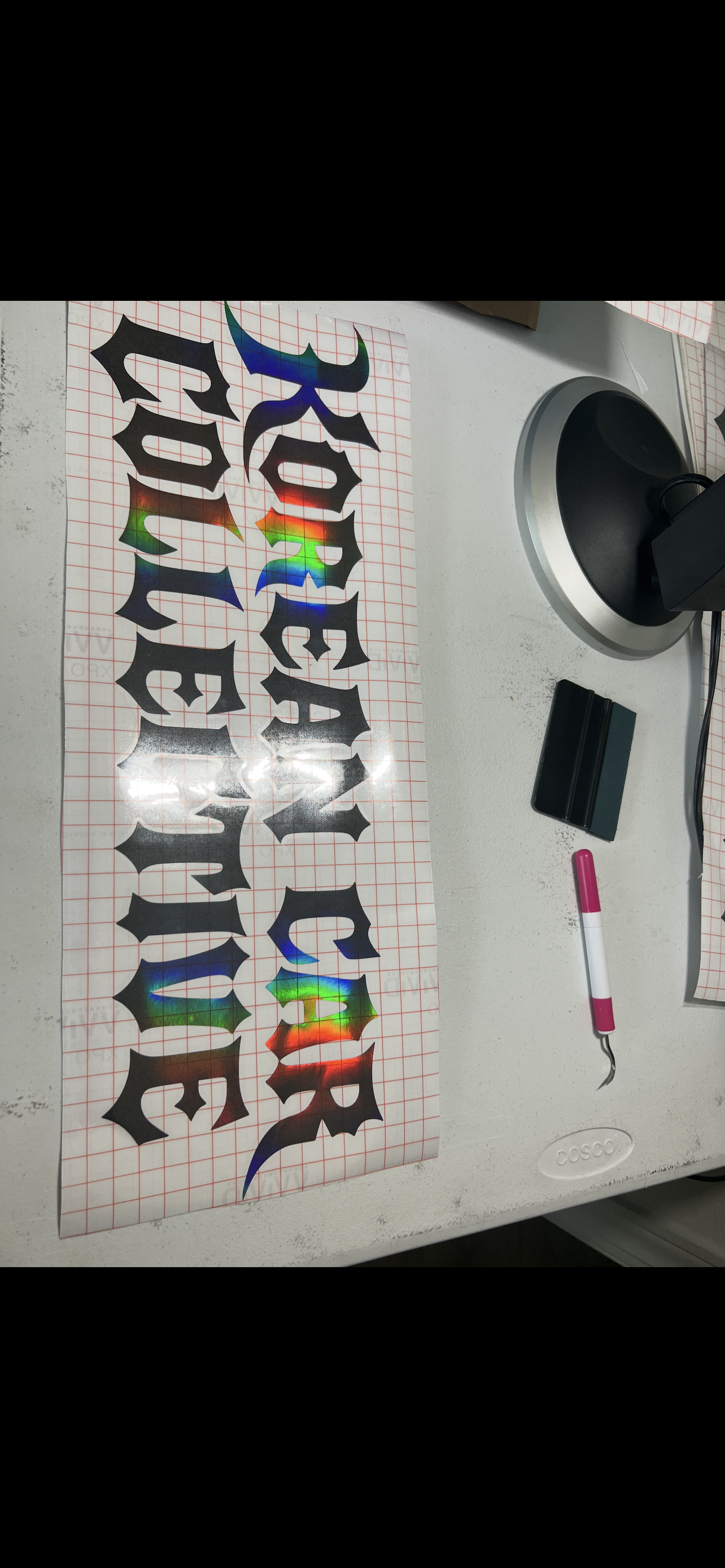 KCC 7 x 22” Tribal Banner Custom Vinyl Decal (Oil Slick)