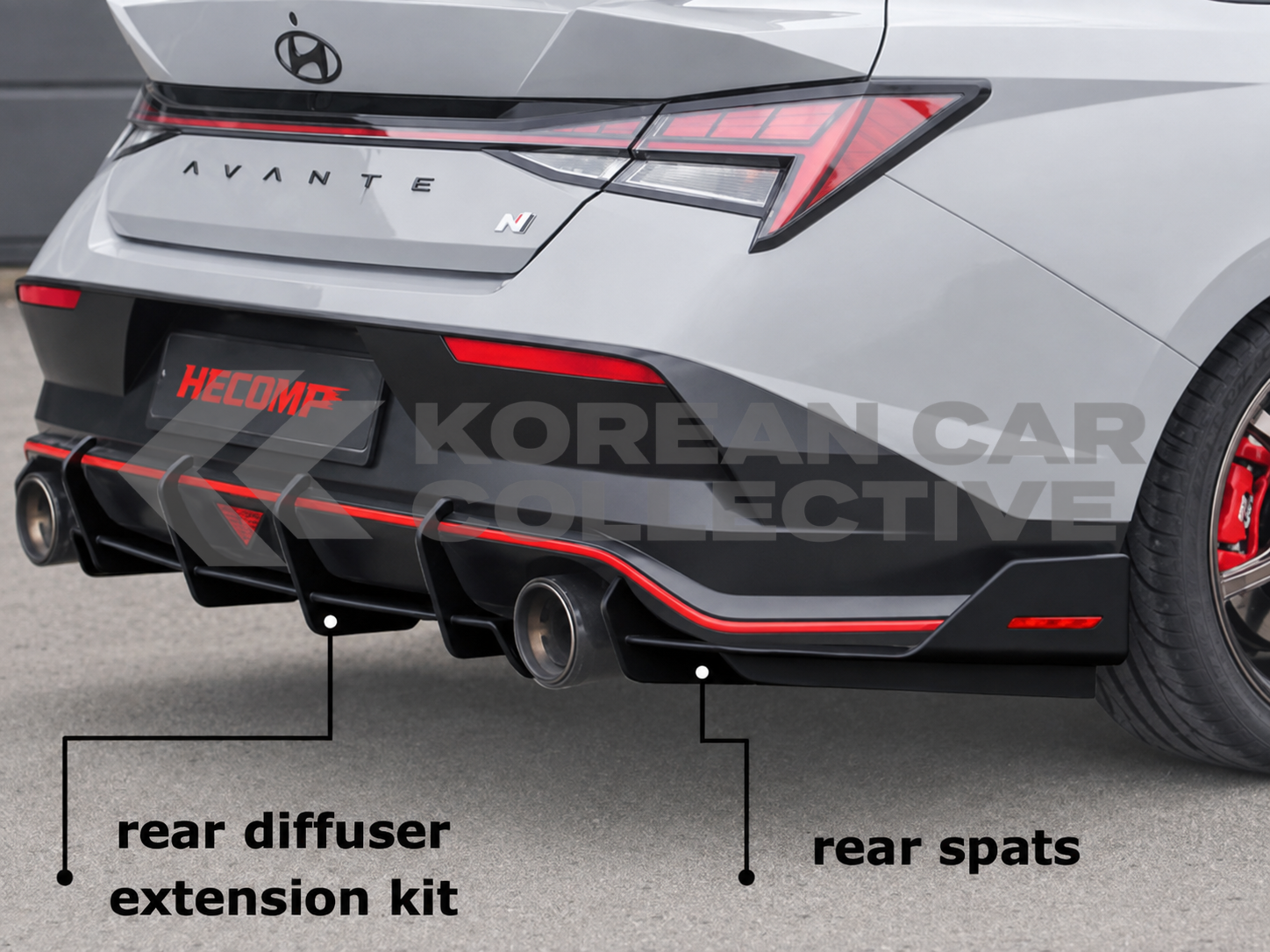Hyundai Elantra N 2024+ Rear Diffuser Extension and Rear Spat Kit