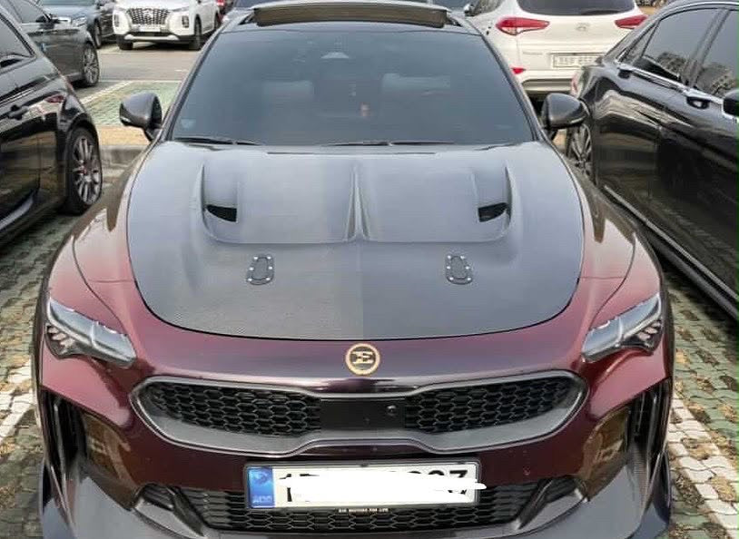 Kia Stinger V1 Carbon and FRP Hood by DAIMION