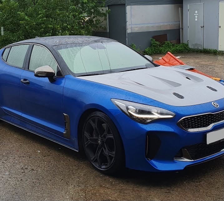 Kia Stinger V1 Carbon and FRP Hood by DAIMION