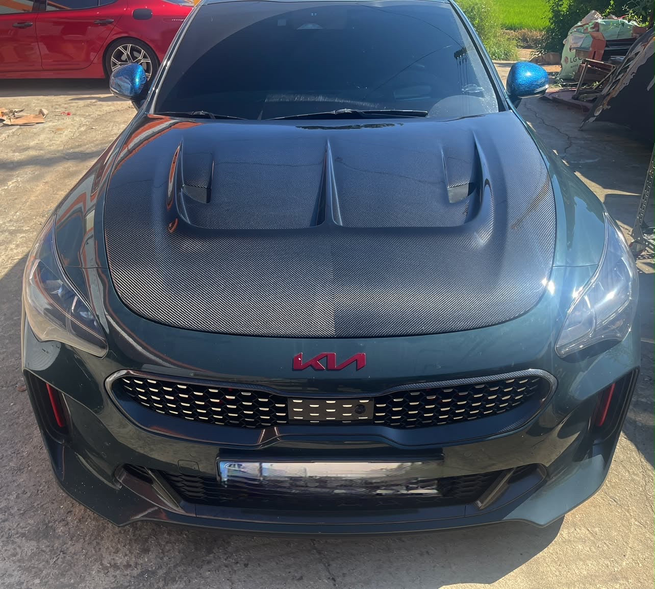 Kia Stinger V1 Carbon and FRP Hood by DAIMION