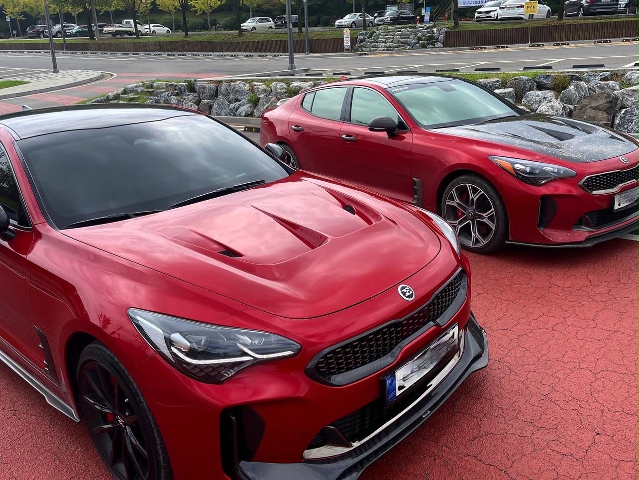 Kia Stinger V1 Carbon and FRP Hood by DAIMION