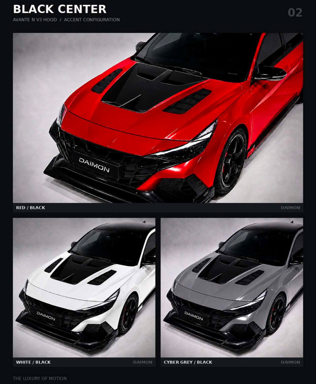 Hyundai Elantra 2021+ V3 Carbon and FRP Hood | DAIMON | PRE-ORDER