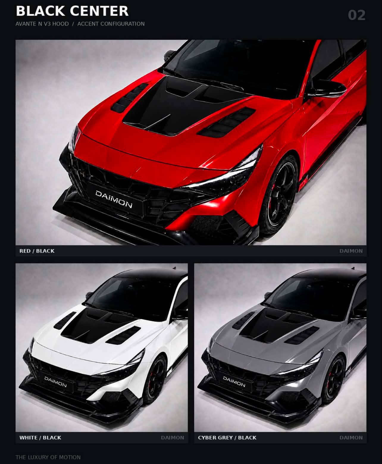 Hyundai Elantra 2021+ V3 Carbon and FRP Hood | DAIMON | PRE-ORDER