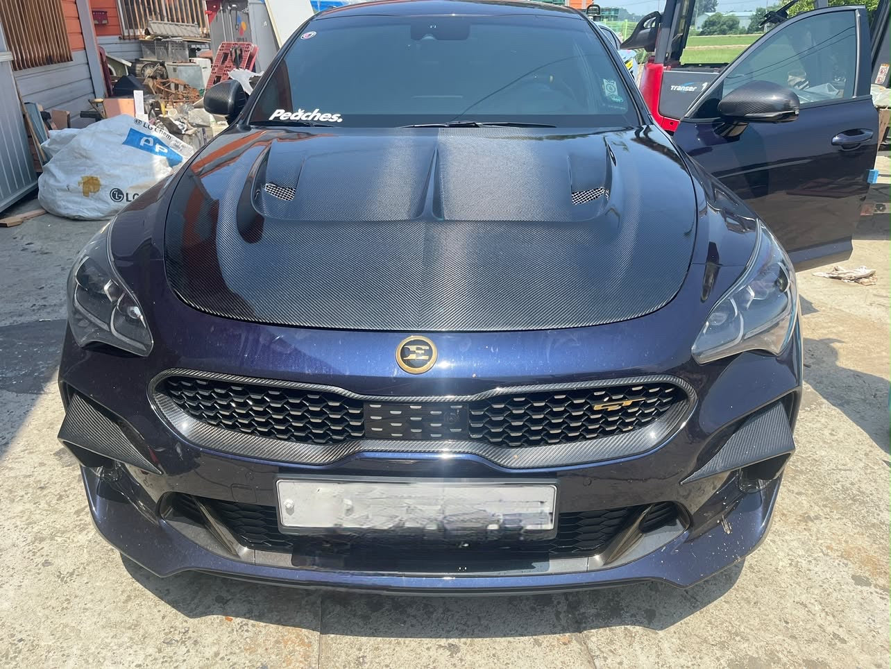 Kia Stinger V1 Carbon and FRP Hood by DAIMION