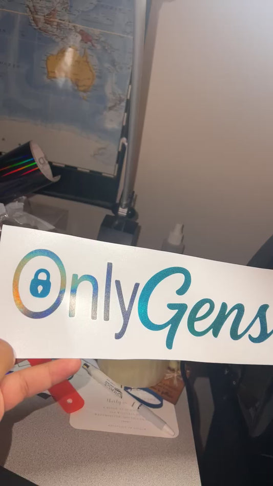 “OnlyGens” Decal 3” x 6”